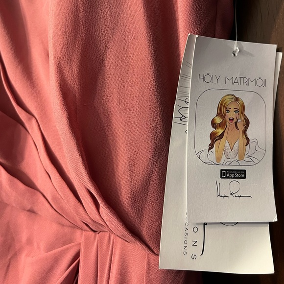 Hayley Paige Occasions Chiffon Bridesmaid Dress Berry Style 52151 Size 14 NWT - Picture 8 of 12